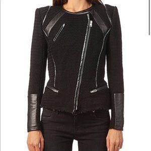 IRO Risley Asymmetrical Leather Trim Jacket - 38